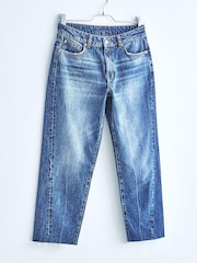 Mid Blue Twisted Seam Mom Jeans - Image 6 of 12