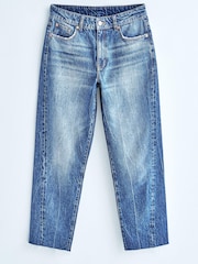 Mid Blue Twisted Seam Mom Jeans - Image 8 of 12