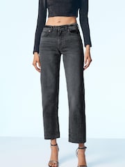Washed Black Twisted Seam Mom Jeans - Image 6 of 13