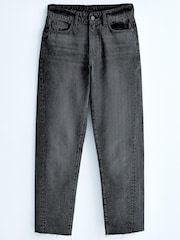 Washed Black Twisted Seam Mom Jeans - Image 9 of 13