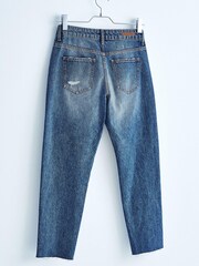 Own. Mid Blue Ripped Twisted Seam Mom Jeans - Image 2 of 7