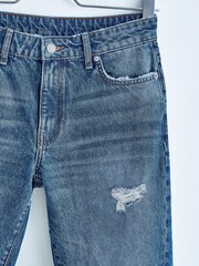 Own. Mid Blue Ripped Twisted Seam Mom Jeans - Image 4 of 7