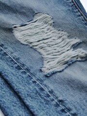 Own. Mid Blue Ripped Twisted Seam Mom Jeans - Image 7 of 7