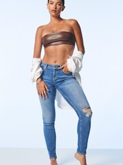 Mid Blue Low Rise Skinny Jeans - Image 1 of 10