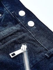 Blue Velvet Mini Biker Skirt - Image 11 of 12