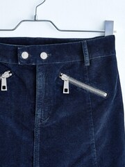 Blue Velvet Mini Biker Skirt - Image 12 of 12