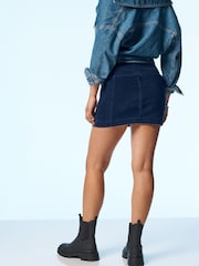 Blue Velvet Mini Biker Skirt - Image 3 of 12