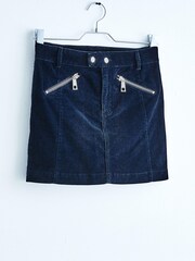 Blue Velvet Mini Biker Skirt - Image 6 of 12