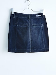 Blue Velvet Mini Biker Skirt - Image 7 of 12