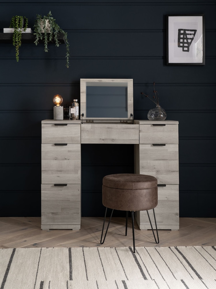 Grey Bronx Oak Effect Storage Dressing Table - Image 1 of 9