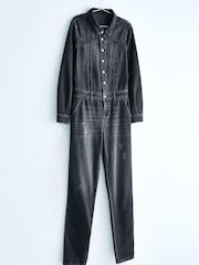 Washed Grey Denim Boilersuit - Image 10 of 10