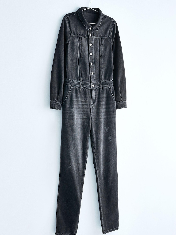 Washed Grey Denim Boilersuit - Image 10 of 10