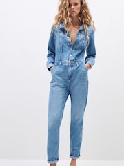 Mid Blue Denim Boilersuit - Image 1 of 13