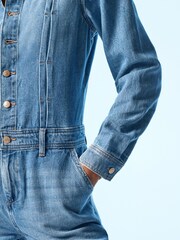 Mid Blue Denim Boilersuit - Image 5 of 13