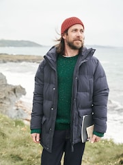 Seasalt Cornwall Blue Mens Gatekeeper Waterproof Puffer Coat - Image 1 of 8