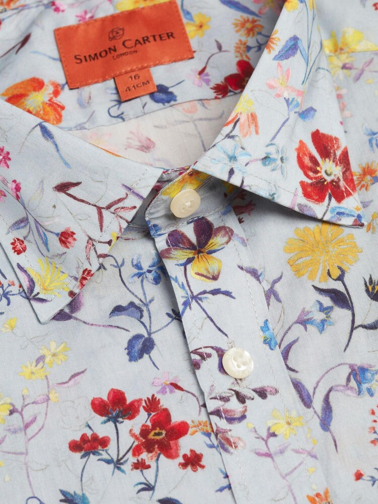 Simon Carter Grey Linen Garden Shirt - Image 6 of 6 Simon Carter Grey Linen Garden Shirt - Image 6 of 6