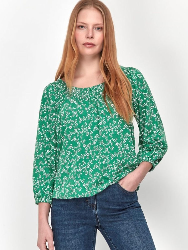 M&Co Green Floral Top - Image 1 of 4 M&Co Green Floral Top - Image 1 of 4