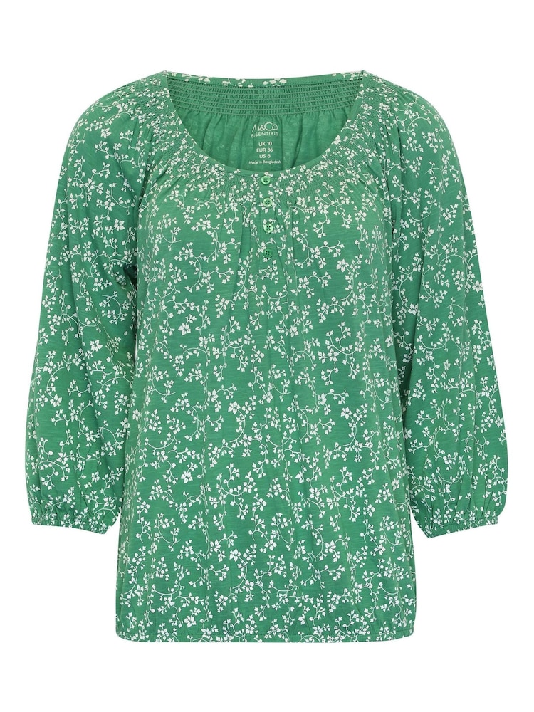 M&Co Green Floral Top - Image 4 of 4 M&Co Green Floral Top - Image 4 of 4