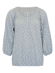 M&Co Blue Floral Shirt - Image 4 of 4