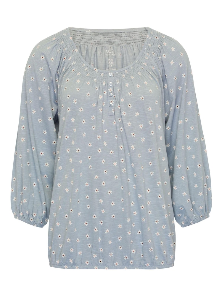 M&Co Blue Floral Shirt - Image 4 of 4