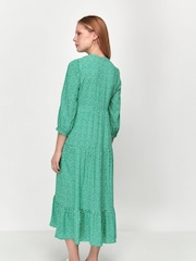 M&Co Green Spot Tiered Dress - Image 4 of 5