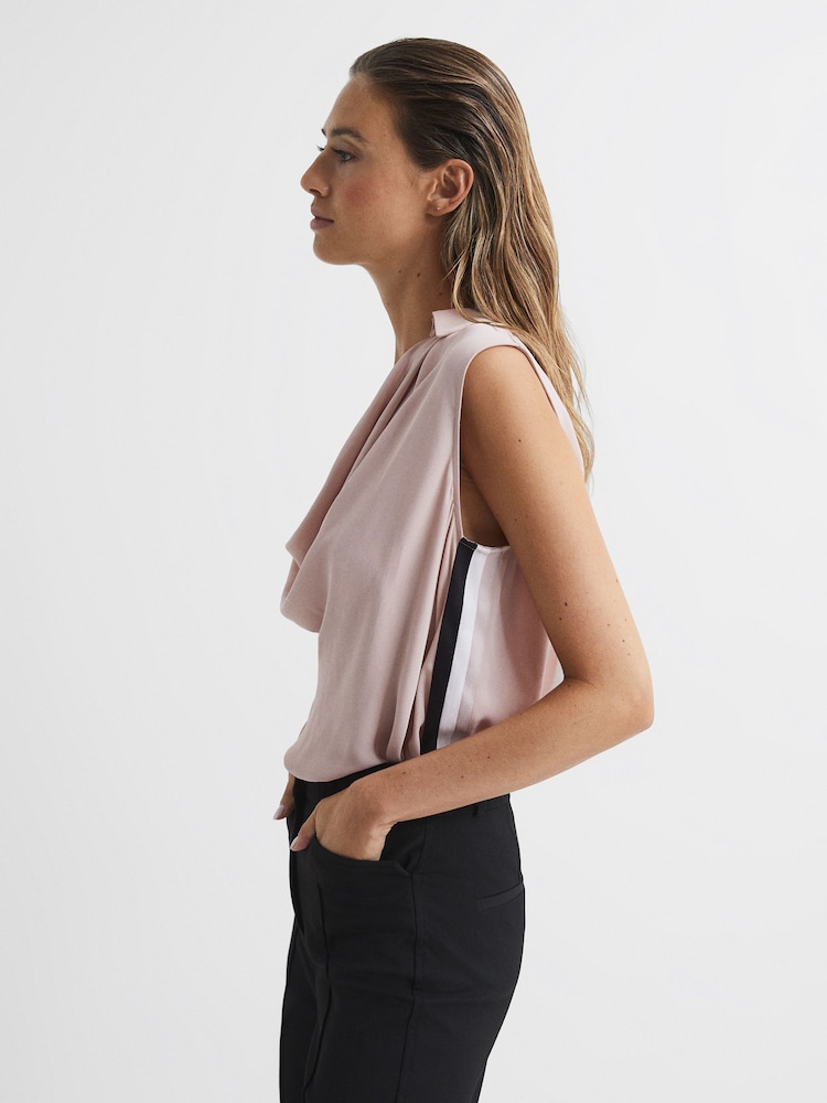 Reiss Nude Ameliee Cowl Front Sleeveless Blouse - Image 1 of 7 Reiss Nude Ameliee Cowl Front Sleeveless Blouse - Image 1 of 7