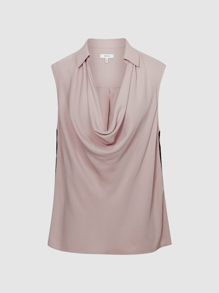 Reiss Nude Ameliee Cowl Front Sleeveless Blouse - Image 2 of 7