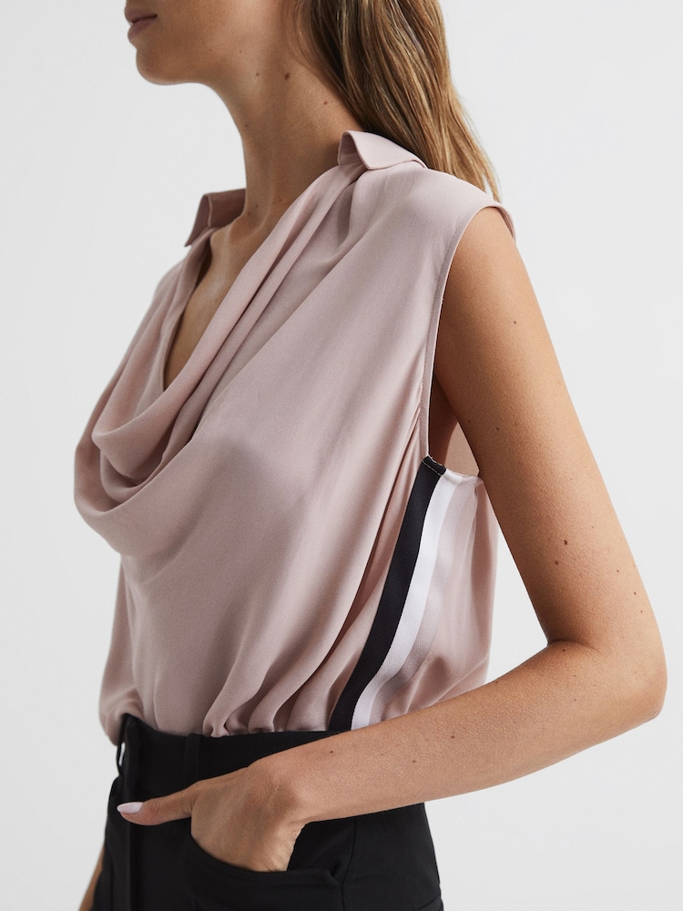 Reiss Nude Ameliee Cowl Front Sleeveless Blouse - Image 7 of 7 Reiss Nude Ameliee Cowl Front Sleeveless Blouse - Image 7 of 7