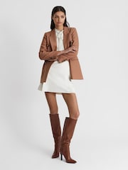 Reiss Tan Caitlin Leather Knee High Boots - Image 3 of 9