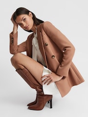 Reiss Tan Caitlin Leather Knee High Boots - Image 7 of 9