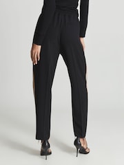 Reiss Black Frazer Taper Tapered Side Stripe Trousers - Image 5 of 6