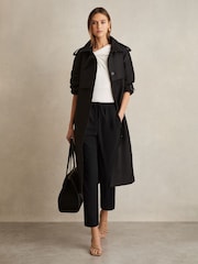 Reiss Black Hailey Tapered Pull On Trousers - Image 1 of 5