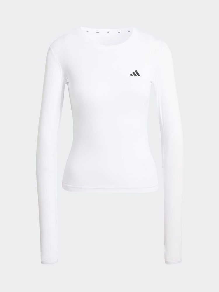 adidas White PrimeLift Essentials Contour Long Sleeve Top - Image 7 of 7 adidas White PrimeLift Essentials Contour Long Sleeve Top - Image 7 of 7