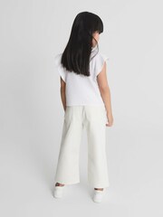 Reiss White Jude Jr Ruffle Shoulder T-shirt - Image 5 of 6
