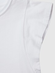 Reiss White Jude Jr Ruffle Shoulder T-shirt - Image 6 of 6