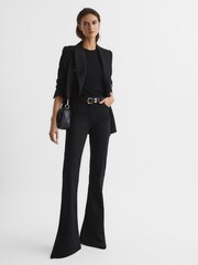 Reiss Black Mirabel Ribbed Jersey Racer Tank Top - Image 6 of 6