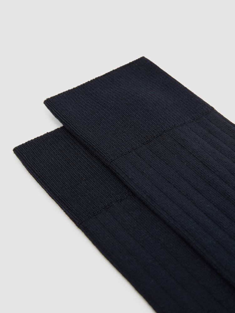 Reiss Navy Fela Ribbed Socks - Image 3 of 4