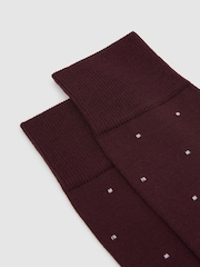 Reiss Bordeaux Mario Spot Polka Dot Socks - Image 3 of 4