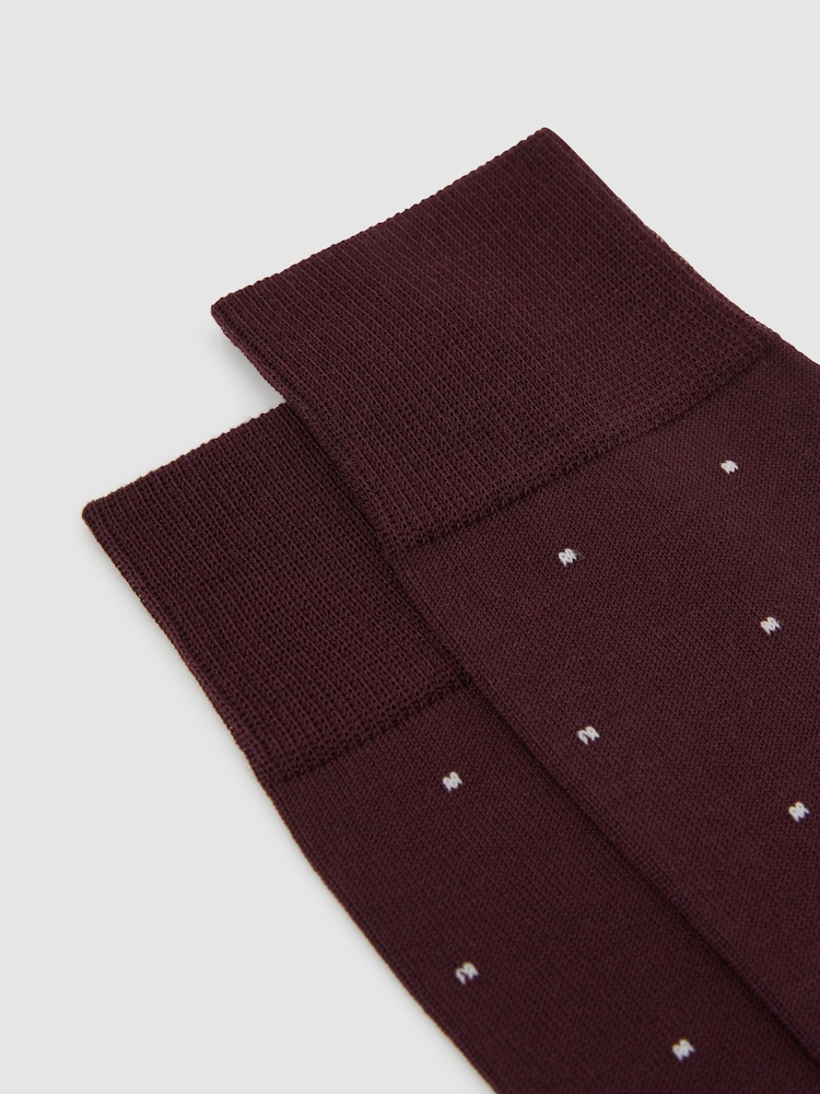 Reiss Bordeaux Mario Spot Polka Dot Socks - Image 3 of 4
