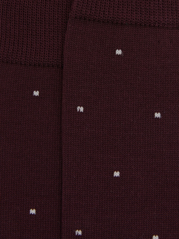 Reiss Bordeaux Mario Spot Polka Dot Socks - Image 4 of 4 Reiss Bordeaux Mario Spot Polka Dot Socks - Image 4 of 4