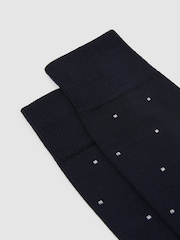 Reiss Navy Mario Spot Polka Dot Socks - Image 3 of 4