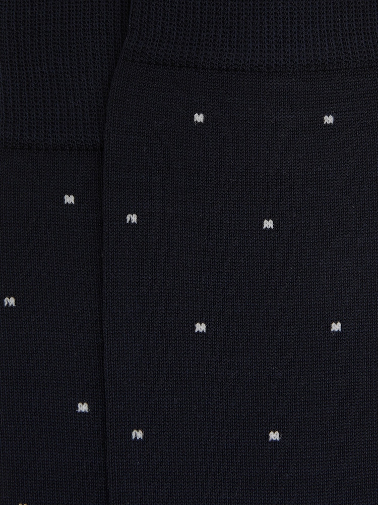 Reiss Navy Mario Spot Polka Dot Socks - Image 4 of 4