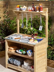 Rowlinson Brown Outdoor Multi Functional Wooden BBQ Servery - Image 1 of 4