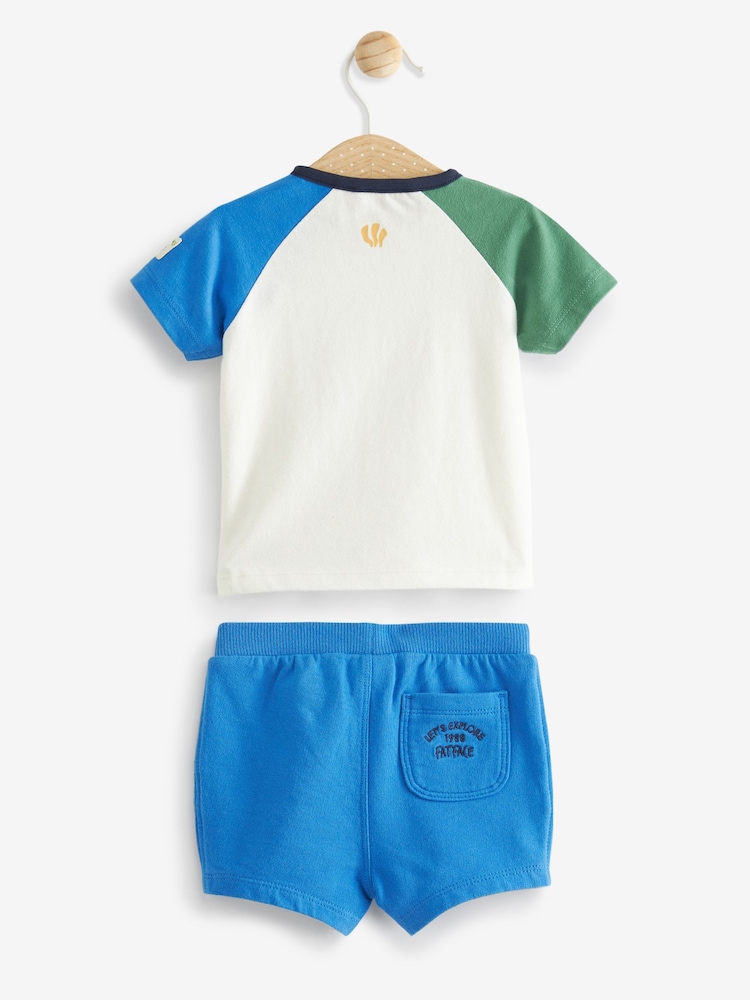 FatFace Blue Shark Baby Short and T-Shirt Set - Image 2 of 8