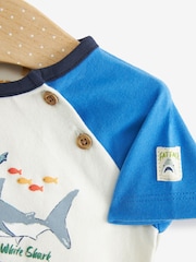 FatFace Blue Shark Baby Short and T-Shirt Set - Image 4 of 8