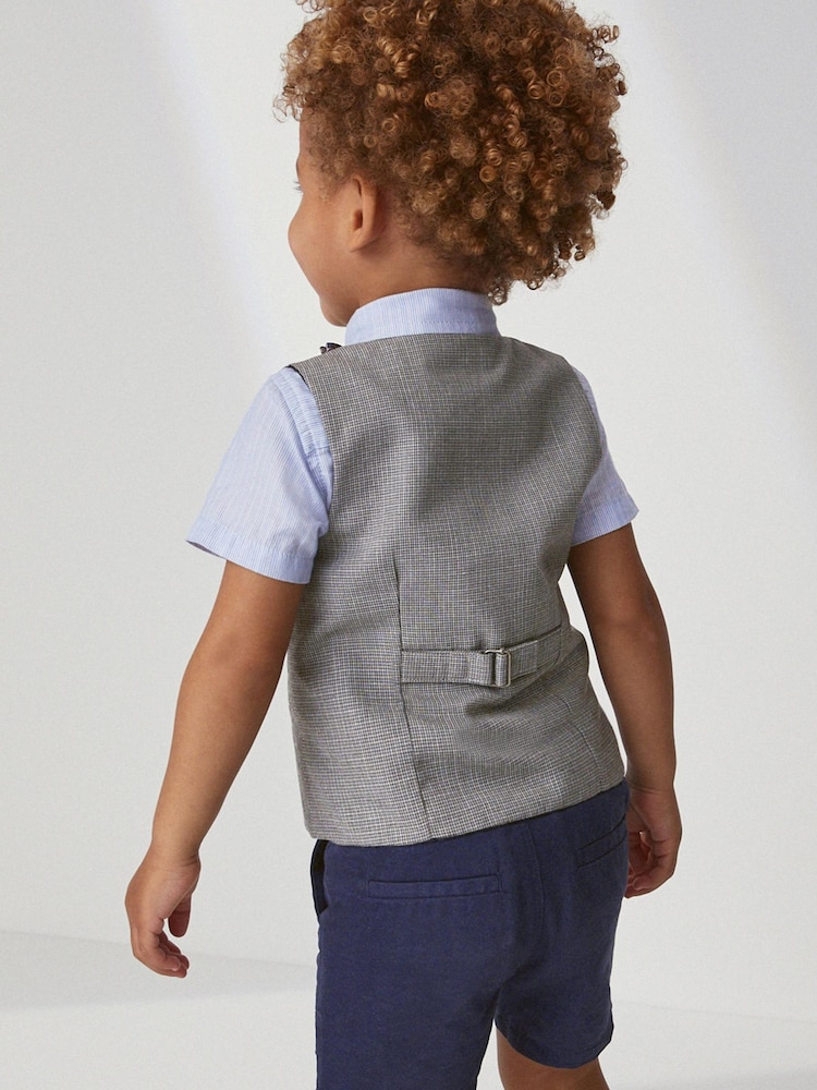 Blue 4pc Waistcoat, Shirt, Shorts & Bow Tie Set (3mths-9yrs) - Image 2 of 6 Blue 4pc Waistcoat, Shirt, Shorts & Bow Tie Set (3mths-9yrs) - Image 2 of 6