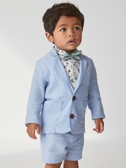 Blue Blazer Set with Check Shirt (3mths-9yrs) - Image 1 of 8
