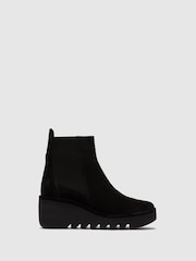 Fly London Bagu Black Wedge Boots - Image 1 of 4