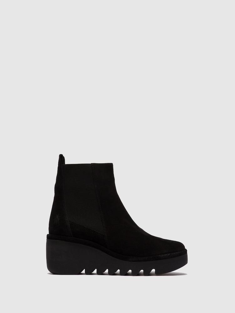 Fly London Bagu Black Wedge Boots - Image 1 of 4