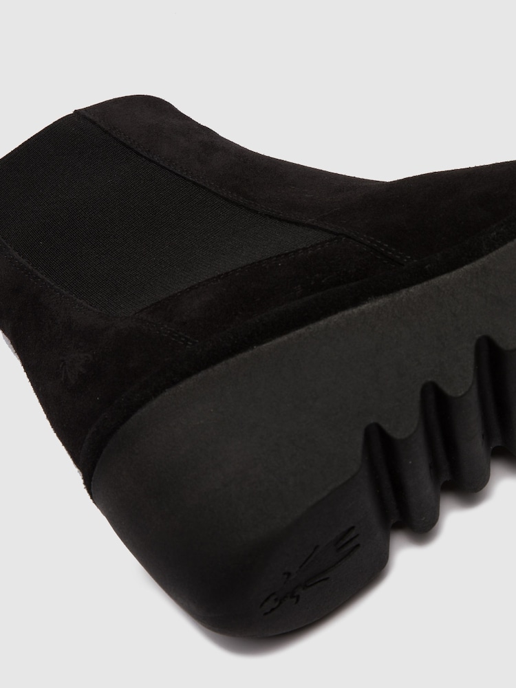 Fly London Bagu Black Wedge Boots - Image 4 of 4